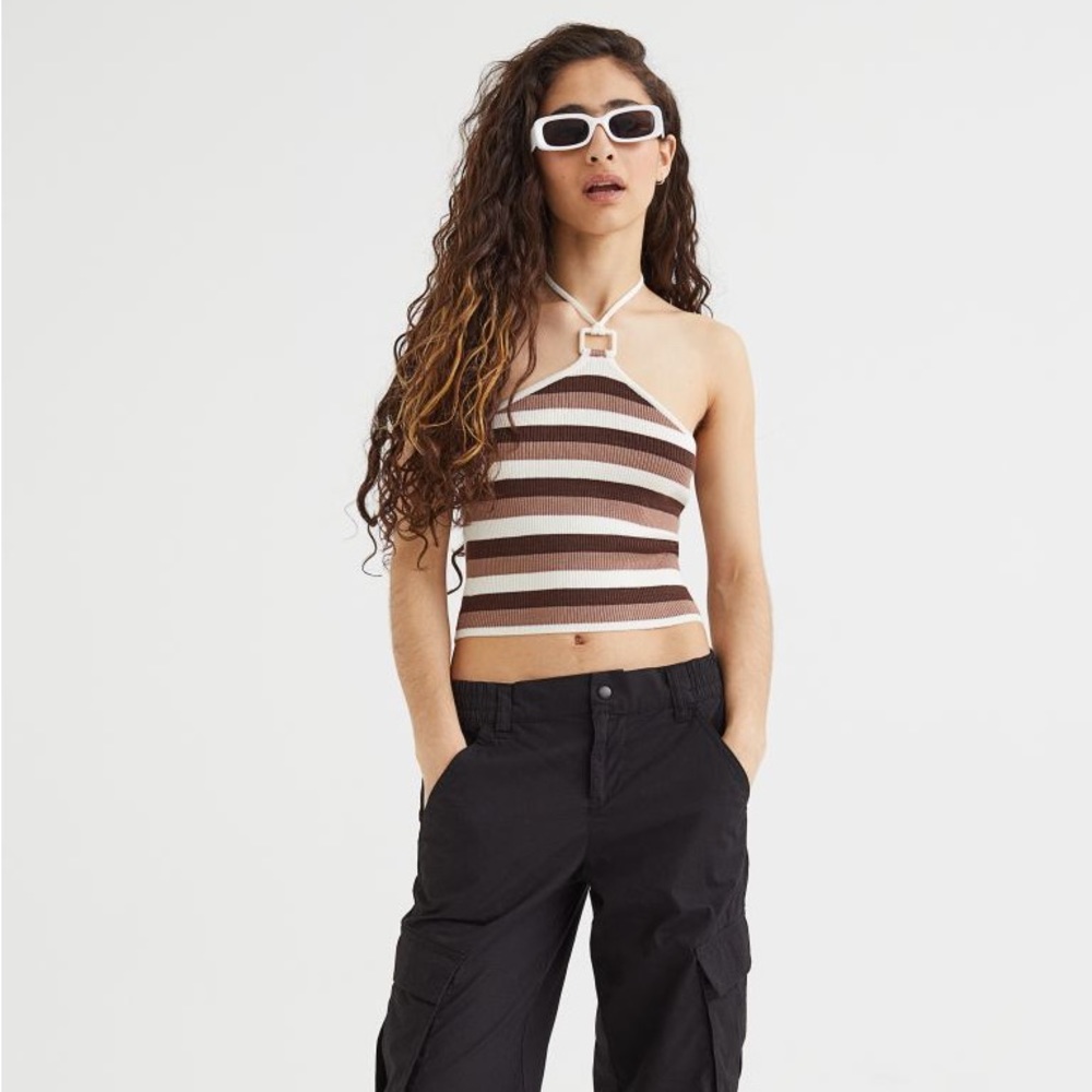 Rib Knit Halterneck Top